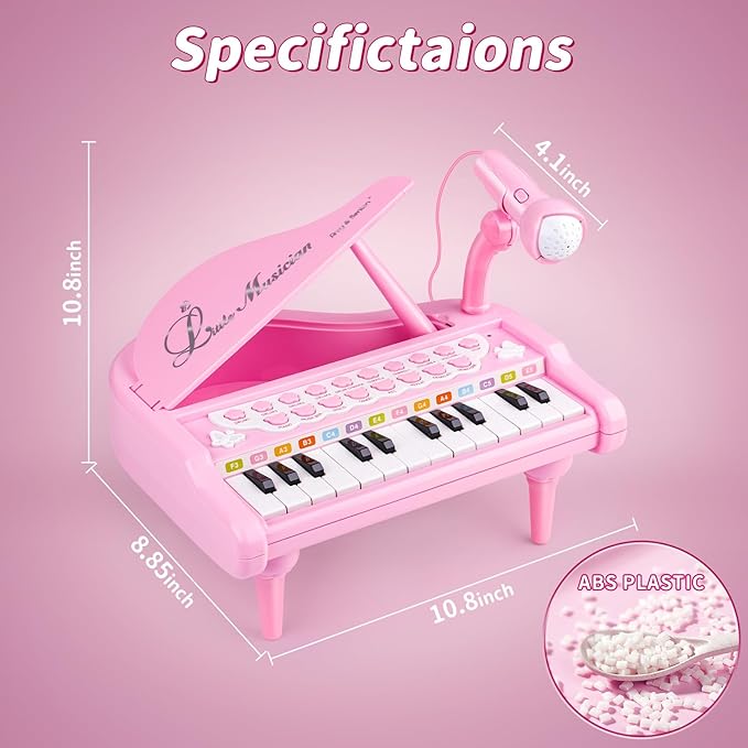 Amy&Benton Piano Music Toy Baby for Toddlers Pink for Girls 1-3 Girl First Birthday Gift for 1 2 3 Years Old Girl 1st Birthday Toy Presents for Girl 1 2 3+ Girl Kids Gift