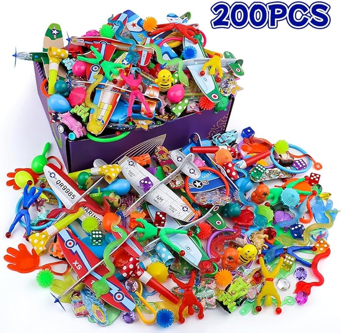 Amy&Benton 200PCS Treasure Box Toys Classroom Prizes Kids Birthday Party Favors Goodie Bag Fillers Pinata Stuffers Prize Box Items Gift Bag Fillers
