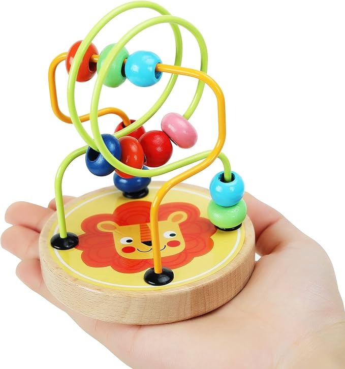 Bead Maze Toy for Toddlers Wooden Colorful Roller Coaster Educational Circle Toys Learning Preschool Toys Birthday Gift for Boys and Girls