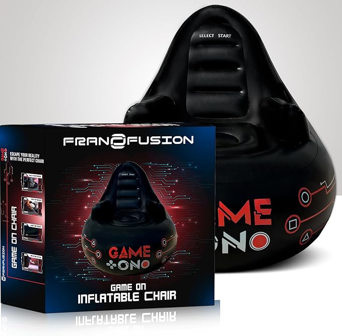 Huge Inflatable Gaming Chairs for Adults, Kids & Teens of All Ages - with Cup Holders & Side Pocket - Premium Game Chair for Gaming Room Décor, Video Gaming, and Comfortable Seating