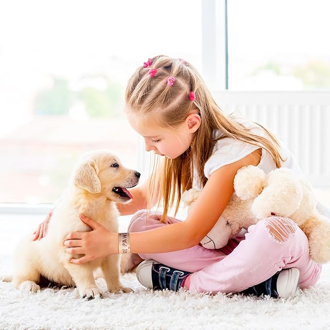 40 Pieces Puppy Party Supplies Dog Cat Slap Bracelets Sweet Cats You Are Paw Some Bracelets for Kids Pet Party Decorations Paw Print Snap Wristbands for Pet Theme Party Birthday Dog Party Favors (Dog)