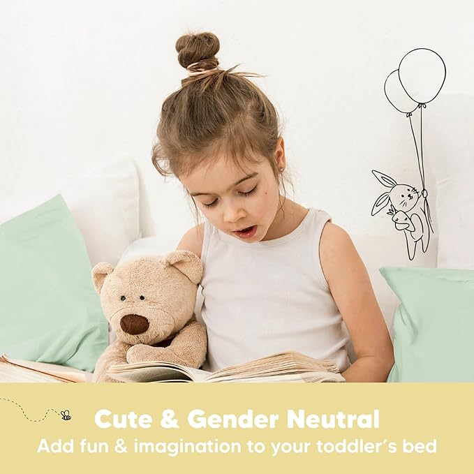 Toddler Pillow with Pillowcase - 13x18 My Little Dreamy Pillow, Organic Cotton Toddler Pillows for Sleeping, Kids Pillow, Travel Pillows, Mini Pillow, Nursery Pillow, Toddler Bed Pillow (Sage)