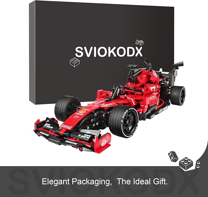 F1 Racing car technic Building Sets,Formula 1 Model Cars ,1:12 MOC Sports car Building Blocks,Collectible Kits for Kids 8+ and Adults (red)(1392 Pieces Bricks)