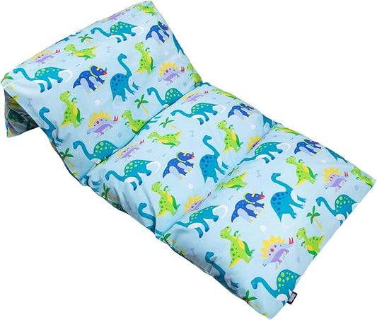 Wildkin Kids Floor Lounger: Ideal for Boys and Girls, Travel-Friendly, Perfect for Sleepovers - Pillow Lounger for Kids, Requires Standard Size Pillows Not Included (Dinosaur Land)