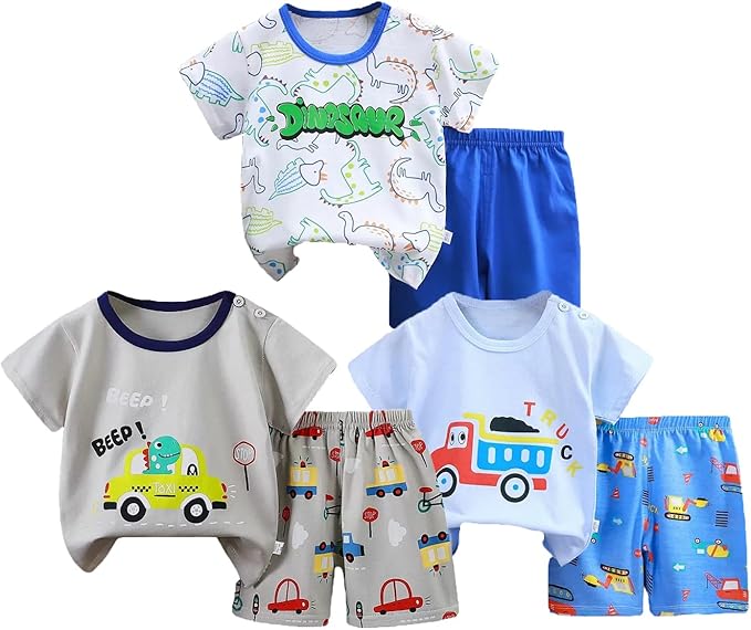 Toddler Baby Boy Clothes for 2t 3t Boys Cute Summer Short Sleeve T-Shirt Tops Shorts Clothes Sets Baby Boy Outfits
