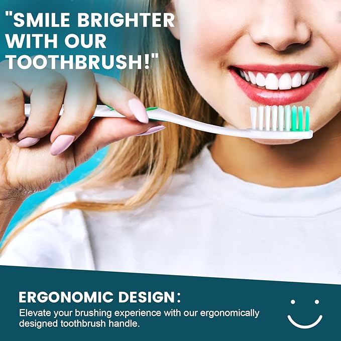 Navona 50 PCS Individually Wrapped Bulk Toothbrush Pack, Disposable Toothbrush, Soft Toothbrush for Adult or Kid, Soft Bristle Toothbrush, Ergonomics Handle, Perfect for Travel, Hotel, Donation