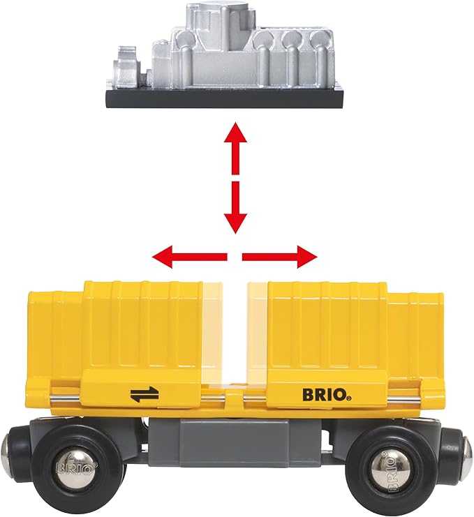 BRIO 33982 Three-Wagon Cargo Train - Kid-Friendly Wooden Toy Train | Engaging Play Experience | Compatible with All Railway Tracks | Ideal for Kids Age 3 & Up | FSC-Certified Materials