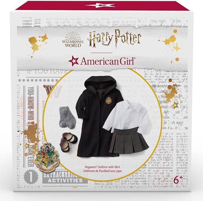 American Girl Harry Potter 18-inch Doll Hogwarts Uniform with Skirt Outfit and Robe Featuring School Crest, For Ages 6+