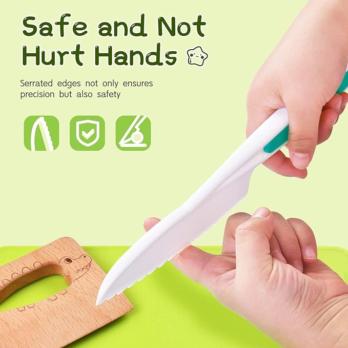 15 Pieces Kids Safe Knife Set for Real Cooking Child-Friendly Plastic Chef Tools Montessori Kitchen Toys for Toddlers with Bright Colors Gifts for Boys and Girls