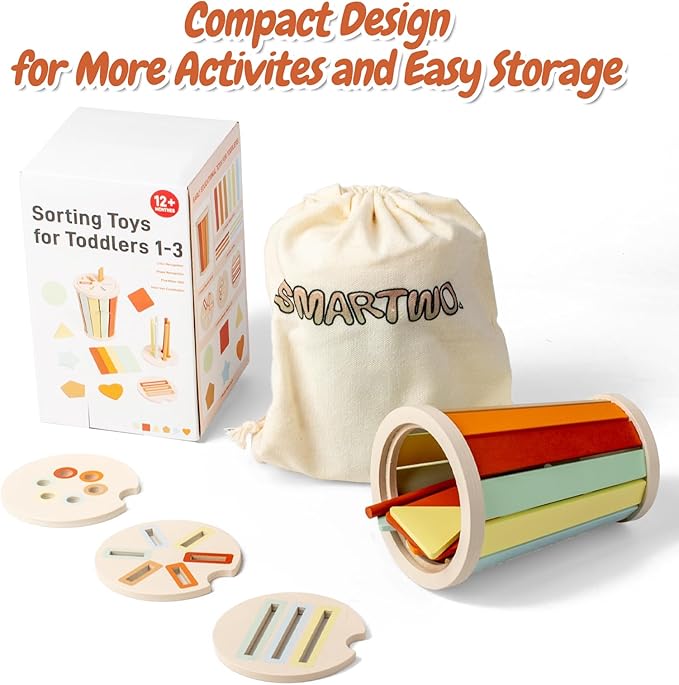 Montessori Toys for 1 Year Old Babies, Educational Color Sorting Sensory Toys for Kids Fine Motor Skills, Developmental Busy Toys for Toddlers 1-3 Girl Boy Early Learning