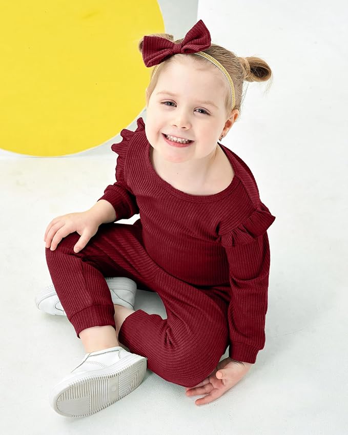Mioglrie Baby Girl Clothes Infant Toddler Girls Fall Winter Outfits Sweatshirts Clothing Set 3 6 12 18 24 Month 2T 3T