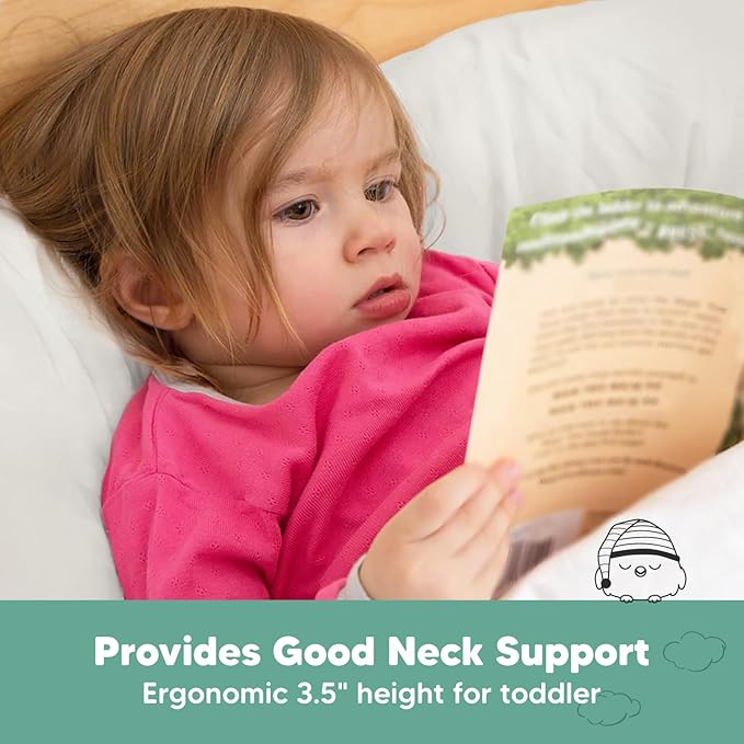 Toddler Pillow with Pillowcase - 13x18 My Little Dreamy Pillow, Organic Cotton Toddler Pillows for Sleeping, Kids Pillow, Travel Pillows, Mini Pillow, Nursery Pillow, Toddler Bed Pillow (Clay)