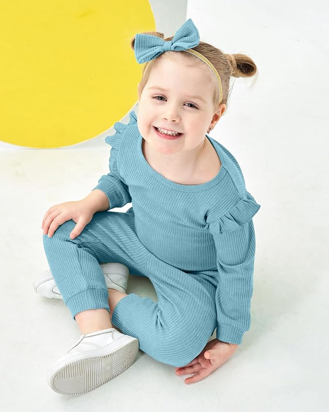 Mioglrie Baby Girl Clothes Infant Toddler Girls Fall Winter Outfits Sweatshirts Clothing Set 3 6 12 18 24 Month 2T 3T