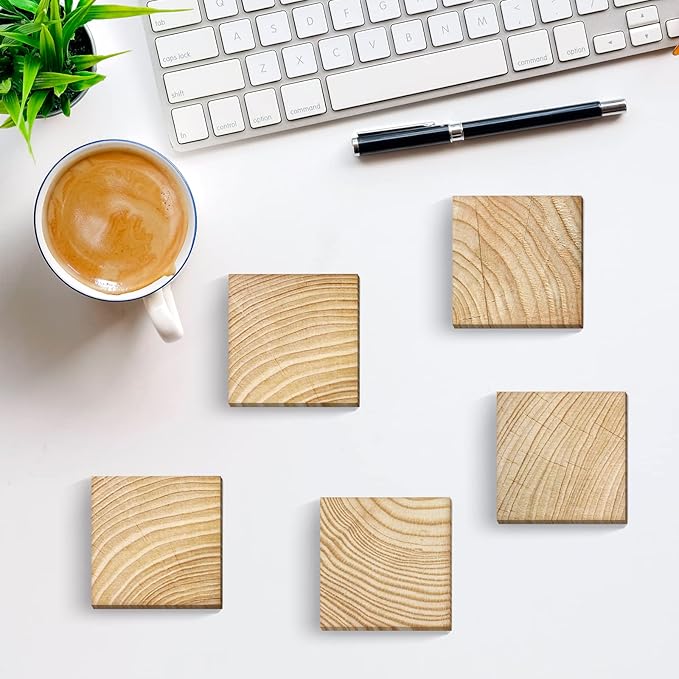 9 Pieces Wooden Pattern Sticky Notes 3x3 Inch Adhesive Wood Grain Memo Notes Self-Stick Note Pads for School Office Home Supplies Students Teachers Present, 9 Styles