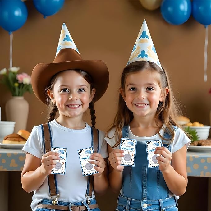 60 Pack Cowboy Baby Shower Scratch Off Cards A Little Cowboy is On The Way Scratch Off Game Western Cowboy Theme Party Scratch Off Cards Baby Shower Party Supplies (Cowboy Style)