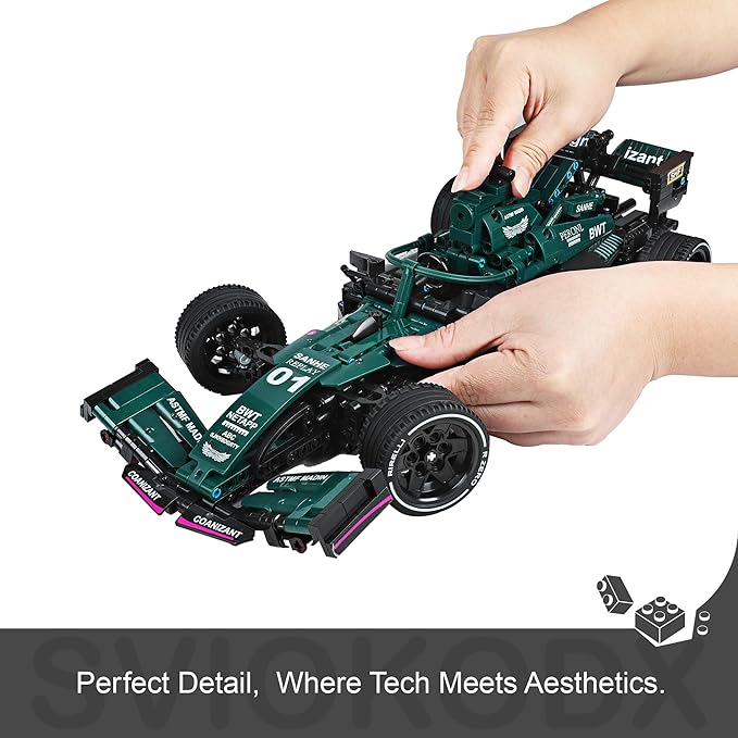F1 Racing car technic Building Sets,Formula 1 Model Cars ,1:12 MOC Sports car Building Blocks,Collectible Kits for Kids 8+ and Adults (Green)(1089 Pieces Bricks)