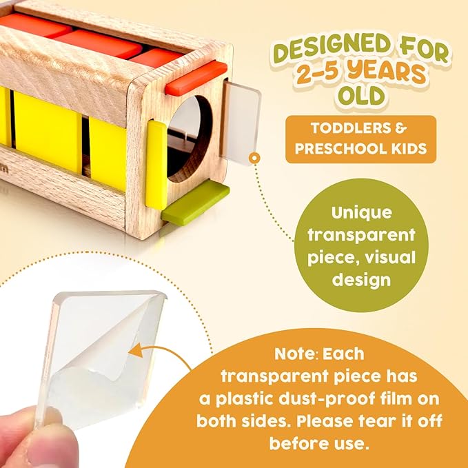 Montessori Toys for 2-4 Year Olds: Wooden Color Sorting Toys for Toddlers and Preschool Learning Activities, Fine Motor Development Sensory Toys, Educational Busy Board Gifts for 3-5 yr Boys and Girls