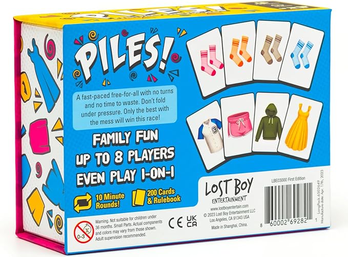 Piles – Card Games – Family Games – for Kids 8 and Up – Games for Adults – Family Game Night – Travel Games – Party Games – Memory Games – 10 Mins