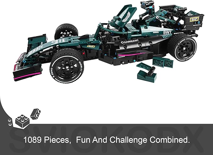 F1 Racing car technic Building Sets,Formula 1 Model Cars ,1:12 MOC Sports car Building Blocks,Collectible Kits for Kids 8+ and Adults (Green)(1089 Pieces Bricks)