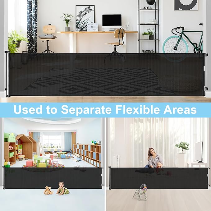 168 Inch Retractable Dog Gates for The House Extra Wide Baby Gates Extra Wide Dog Gate for The House Extra Long Baby Gates Indoor Extra Long Pet Gate Extra Wide Outdoor Gate Extra Wide Indoor Gate