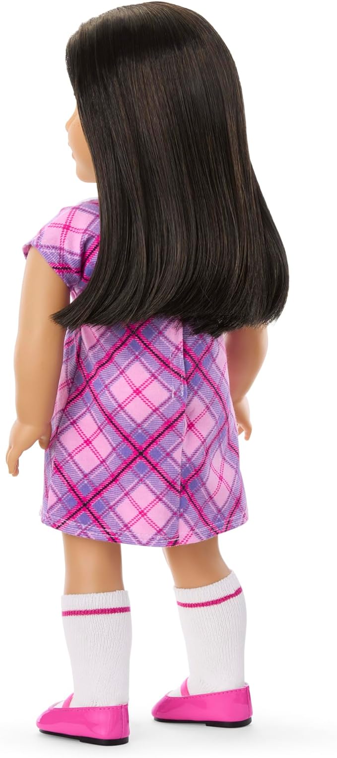 American Girl Truly Me 18-inch Doll #128 w/Green Eyes, Blk-Br Hair, Lt-to-Med Skin & Warm Undertones + Freckles, for Ages 6+