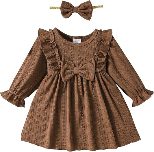 Mioglrie Baby Girl Dress Toddler Girls' Dresses 3 6 9 12 18 24 Months 2t 3t Girls Clothes Fall Winter Outfits