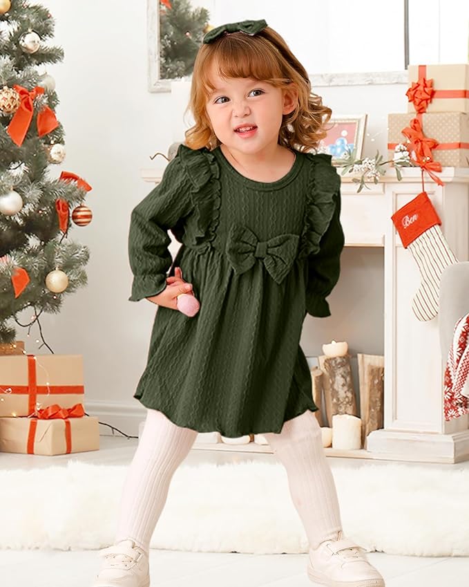 Mioglrie Baby Girl Dress Toddler Girls' Dresses 3 6 9 12 18 24 Months 2t 3t Girls Clothes Fall Winter Outfits