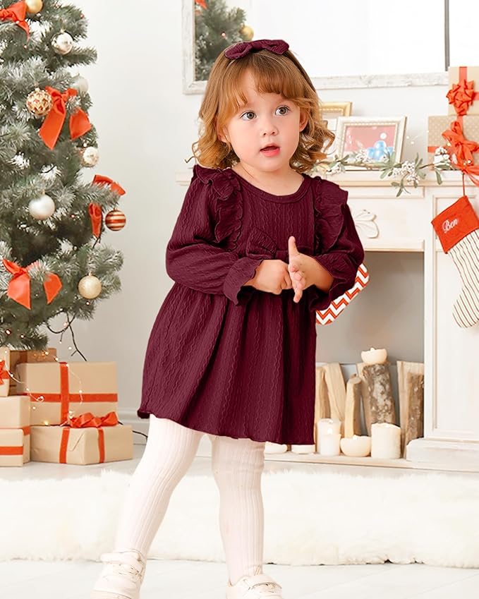 Mioglrie Baby Girl Dress Toddler Girls' Dresses 3 6 9 12 18 24 Months 2t 3t Girls Clothes Fall Winter Outfits