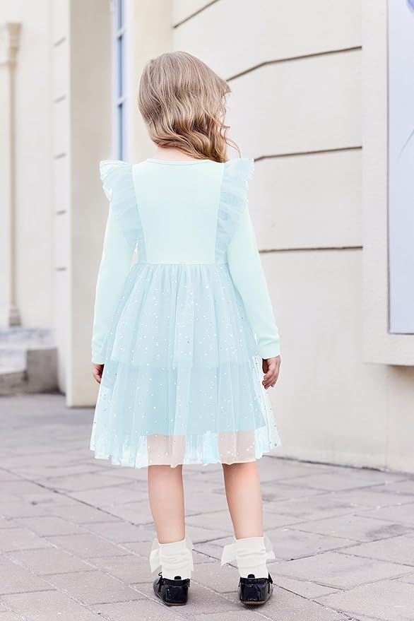 Arshiner Toddler Dress Baby Girls Tutu Tiered Formal Party Sequin Tulle Dresses Fall Winter Clothes for 1-6 Years