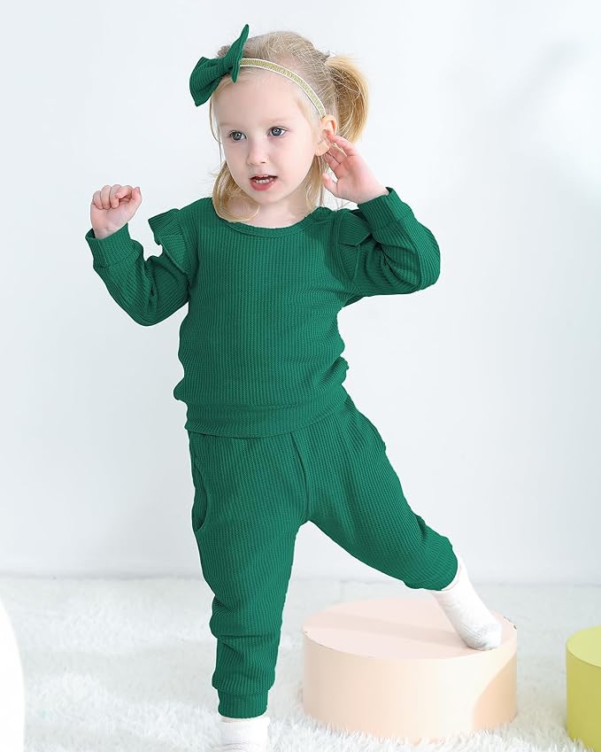 Mioglrie Baby Girl Clothes Infant Toddler Girls Fall Winter Outfits Sweatshirts Clothing Set 3 6 12 18 24 Month 2T 3T