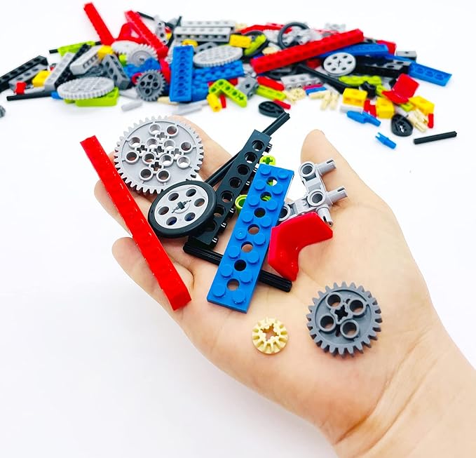 202 Pcs Building Blocks Parts Gear Chain Wheels Connectors Axle, Liftarm, Pins Accessories Brick Sets Toys Tight Fit with Major Brands…