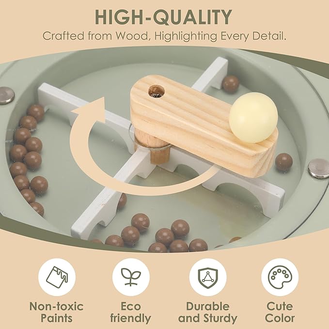 Kids Wooden Coffee Maker Toy with Grinder, Pretend Play Kitchen Appliances & Accessories Toy Gift for Kids Toddlers Boys Girls