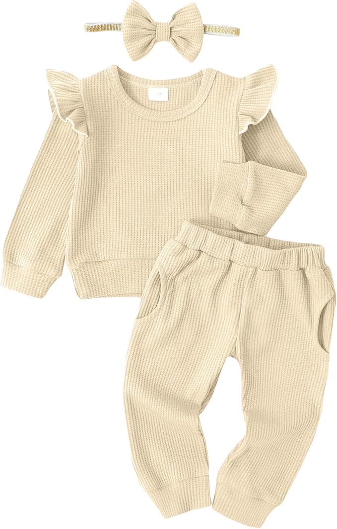 Mioglrie Baby Girl Clothes Infant Toddler Girls Fall Winter Outfits Sweatshirts Clothing Set 3 6 12 18 24 Month 2T 3T