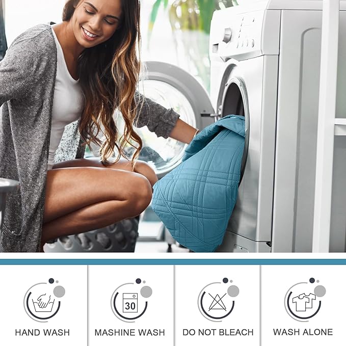 TAOCOCO 100% Waterproof Recliner Chair Cover, Non Slip Recliner Covers for Recliner Chair with Pocket, Washable Reclining Chair Cover Furniture Protector for Kids, Pets(Recliner Chair, Sky Blue)