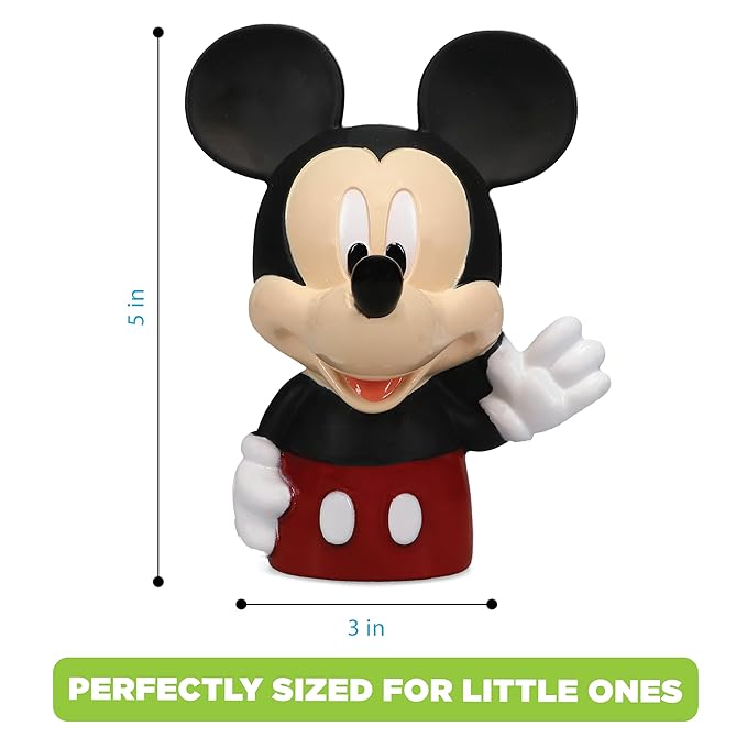 Mickey & Friends 6 Piece Bath Squirter Bucket Set. Bath Toys for Baby and Toddlers, Includes Organizer Bucket with Drainage to Store Your Bath time Water Toys.
