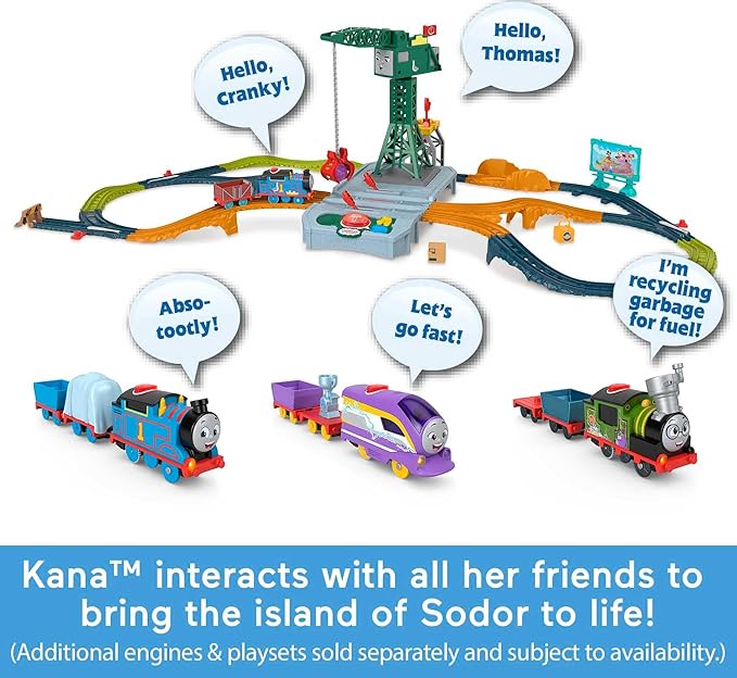 Thomas & Friends Motorized Toy Train Talking Kana Engine with Sounds Phrases & Cargo Car for Preschool Pretend Play Kids Ages 3+ Years