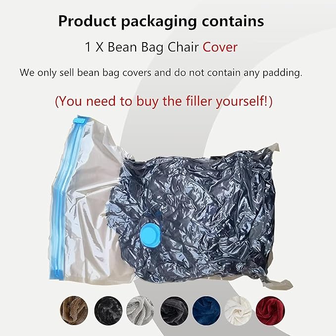 DELADOLA Bean Bag Cover(NO Filler,Cover ONLY) Big Bean Bag Storage Chair Bean Bag Sofa Chair Soft Fluffy Fur Portable Living Room Sofa Bed Cover (Peacock Blue, 6FT)