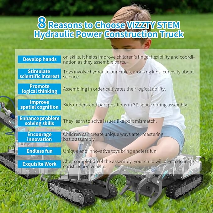 6-in-1 Educational Building Science Experiment Set - Hydraulic Powered Robot Kit Toys for Kids| STEM Toys for Boys Age 8-12,13,14,15, The Best Gifts for Kids Boys Girls