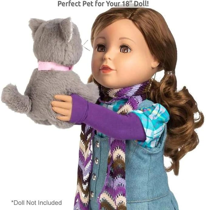 Adora Amazon Exclusive Amazing Pets - Soft and Cuddly Plush Pet for Amazing Girls Collection, Doll Accessory Set, Birthday Gift For Ages 6+ - Misty the Grey Kitty