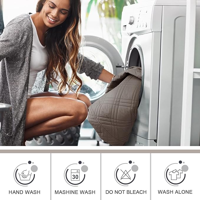 TAOCOCO 100% Waterproof Recliner Chair Cover Stay in Place, Recliner Covers for Small Recliner Chair with Pocket, Reclining Chair Cover Furniture Protector for Kids, Pets(X-Small Chair, Light Brown)