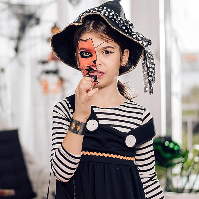 AMOR PRESENT 64PCS Slap Bracelets Bulk, Halloween Slap Bracelets for Kids Snap Wrist Bands for Party Favors Goodie Bags Trick Or Treat Toys