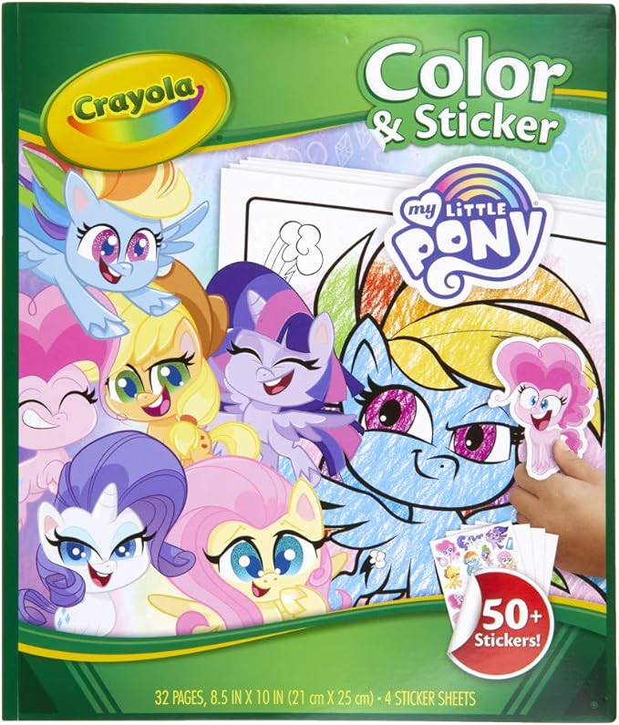 Crayola My Little Pony Coloring Pages and Stickers, Gift for Kids, Ages 3, 4, 5, 6