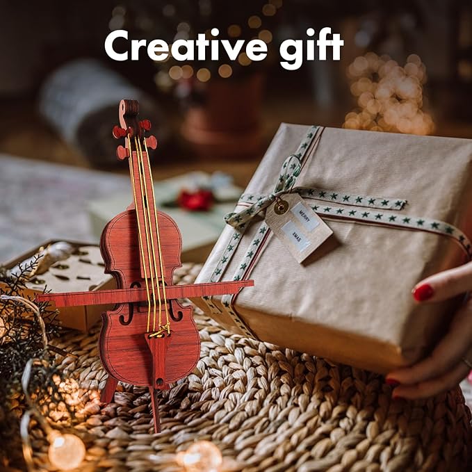 6-in-1 3D Puzzles Music Instrument Set for Adults/Kids with Piano, Gramophone, Drum-kit, Cello, Erhu, and Pipa, for Wooden Decorations, Wood Craft Jigsaw Puzzle for 6 Age up