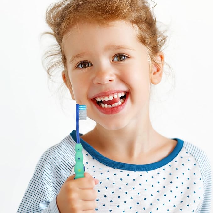 36 Pieces Toddler Toothbrush Bulk Kids Toothbrush Pack Manual Baby Toothbrushes with Covers Suction Cup Toothbrush Lovely Soft Bristle Animal Toothbrush for Kids Sensitive Teeth