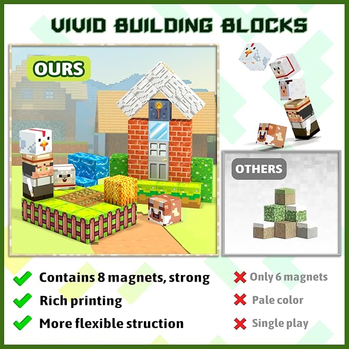Magnetic Blocks, Magnetic Building Blocks for Kids Toys, Creative Preschool Sensory Autism Magnet Toys for Ages 3-5 5-7 8-13,Christmas Birthday for 3+ Years Old Girls & Boys
