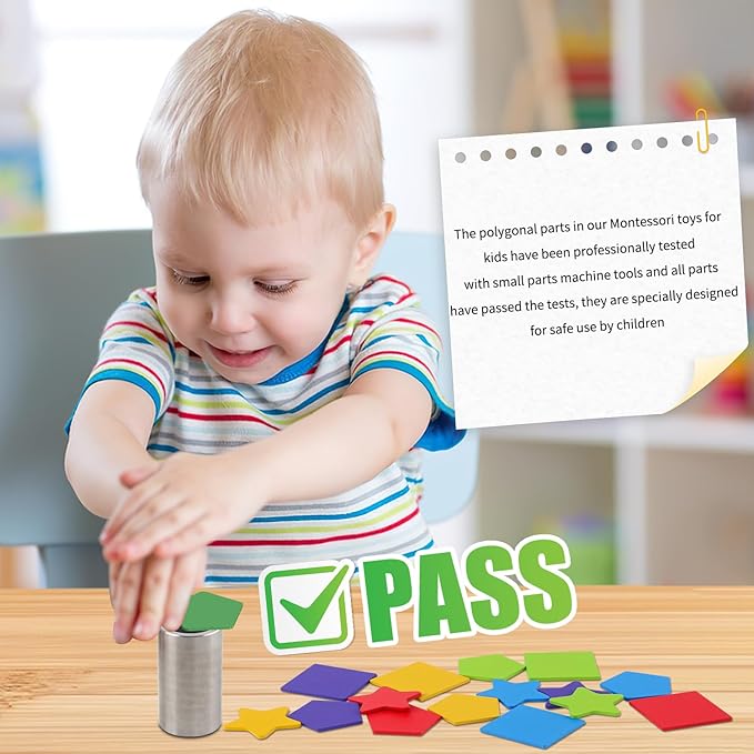 Montessori Toys for 3+ Years Old Boys Girls Toddlers Wooden Sensory Color Sorting Toys 4 5 Old Baby Fine Motor Skills Stacking Shape Sorters Educational Learning Matching Game