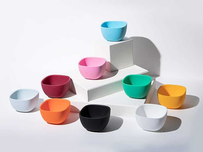Avanchy Baby Bowls Silicone MINI Prep Bowl Set for Babies Kids Toddler for Feeding Food 4 oz, Magenta