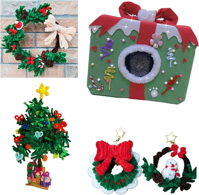 200 Pcs Pipe Cleaners, 12 Inch Long Pipe Cleaners Craft Supplies, Colorful Pipe Cleaners Pastel for Halloween Decoration, Christmas Day and Valentine’S Day DIY Art Creative Crafts (Dark Red)