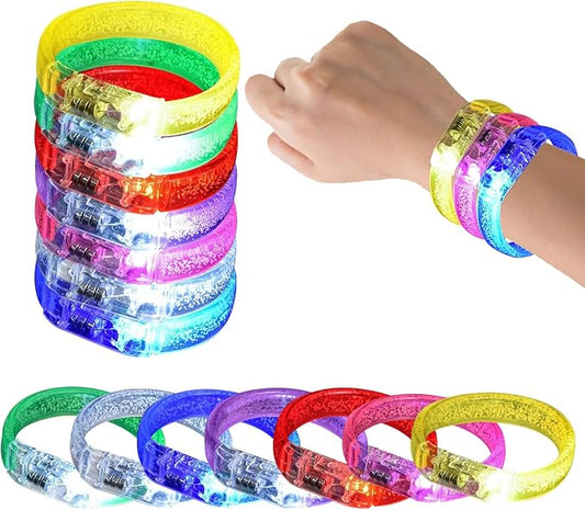 14pcs Glow Bracelets with 14pcs Spare Batteries Glow in The Dark Bracelets Toys for Party Favors