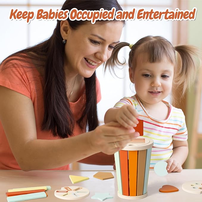 Montessori Toys for 1 Year Old Babies, Educational Color Sorting Sensory Toys for Kids Fine Motor Skills, Developmental Busy Toys for Toddlers 1-3 Girl Boy Early Learning
